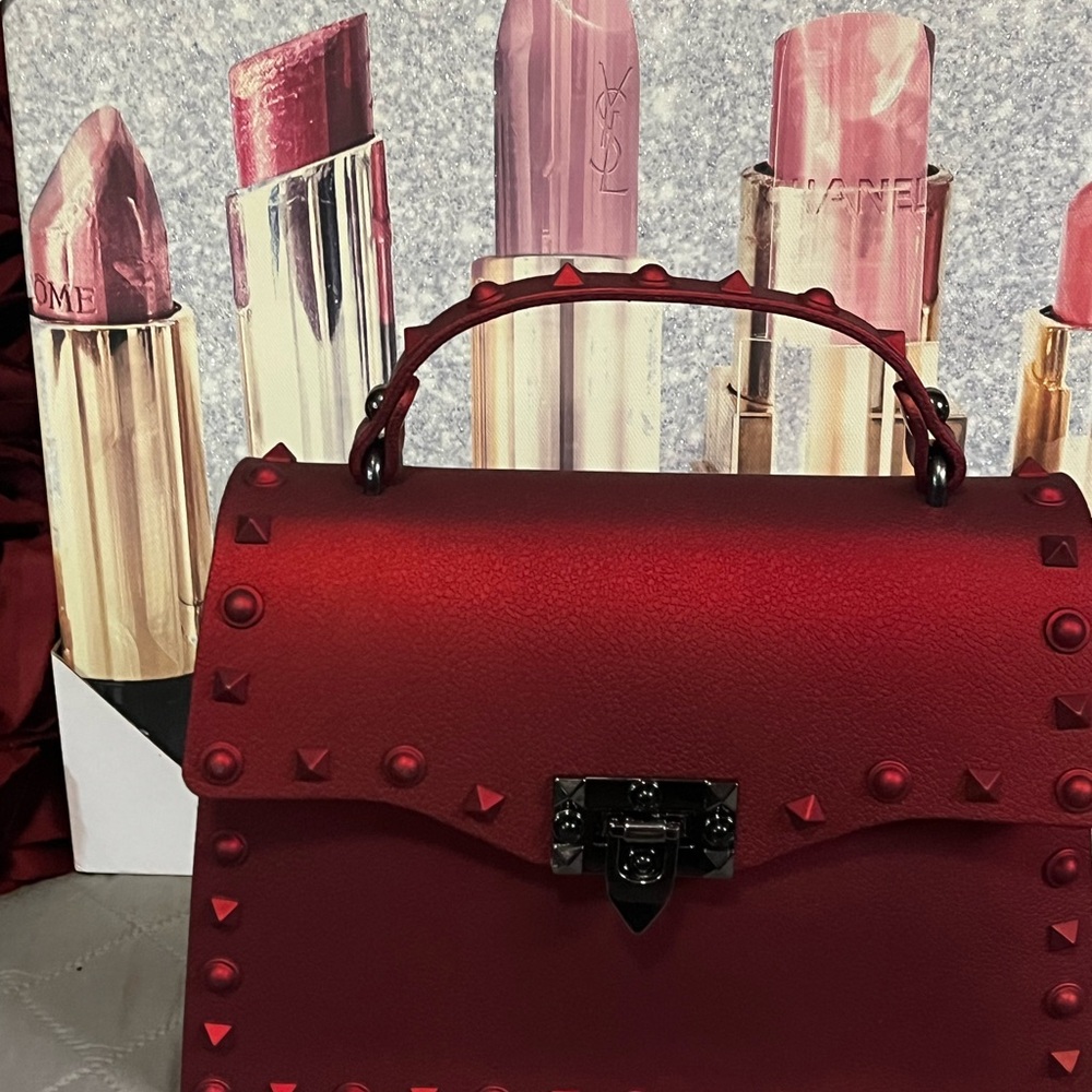 Red Studded Women's Bag